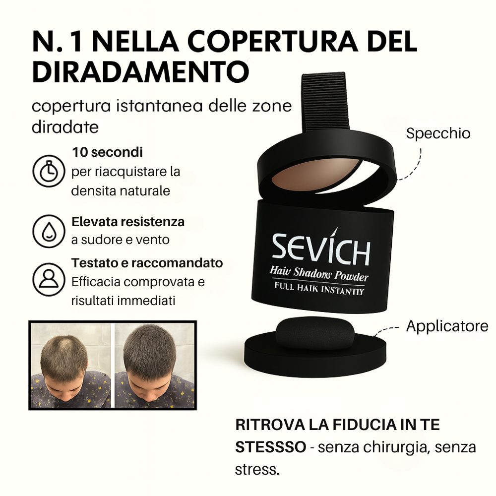 Polvere camuffante per capelli