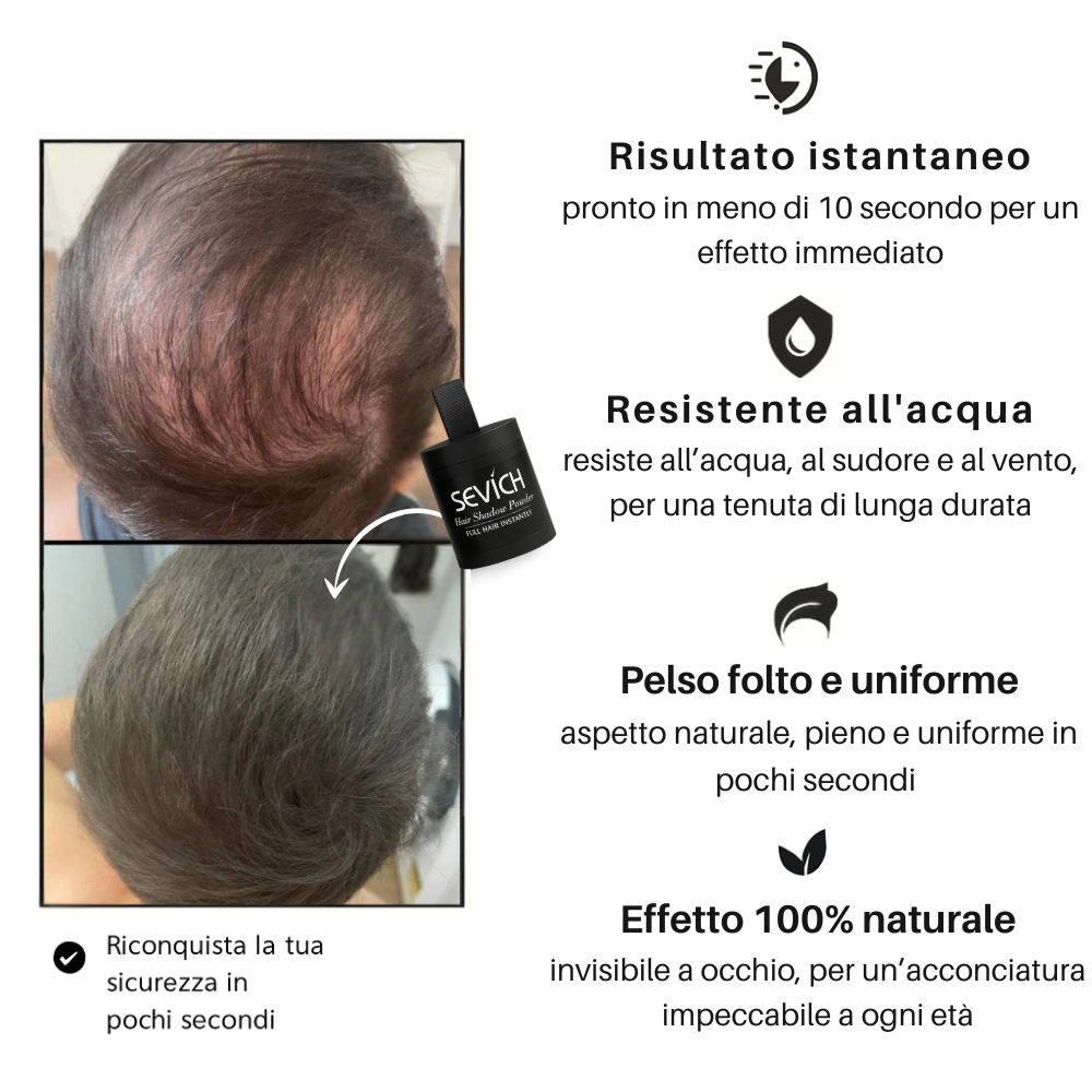 Polvere camuffante per capelli